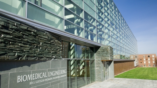 angled view of front of the biomedical engineering building