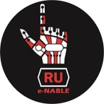 RU e-NABLE red, white, and black logo