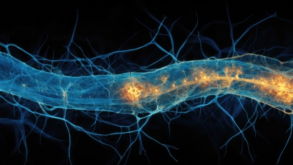 Microscopic image of spinal nerve ganglion a collection of nerve cells situated outside the spinal cord near the junction with the spinal nerve 