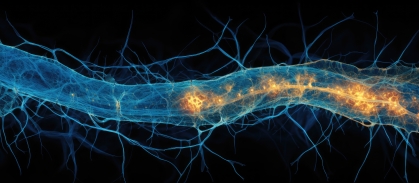 Microscopic image of spinal nerve ganglion a collection of nerve cells situated outside the spinal cord near the junction with the spinal nerve