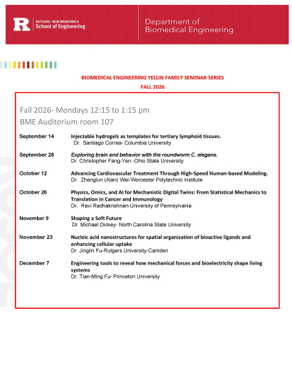 BME Seminar Schedule Fall 2026